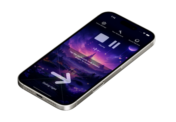 SagaSwipe app mockup showing intuitive gesture interface